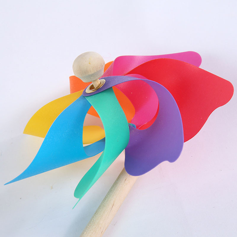 24cm colorful wooden stick windmill children's toy windmill photography outdoor advertising windmill manufacturers direct sales