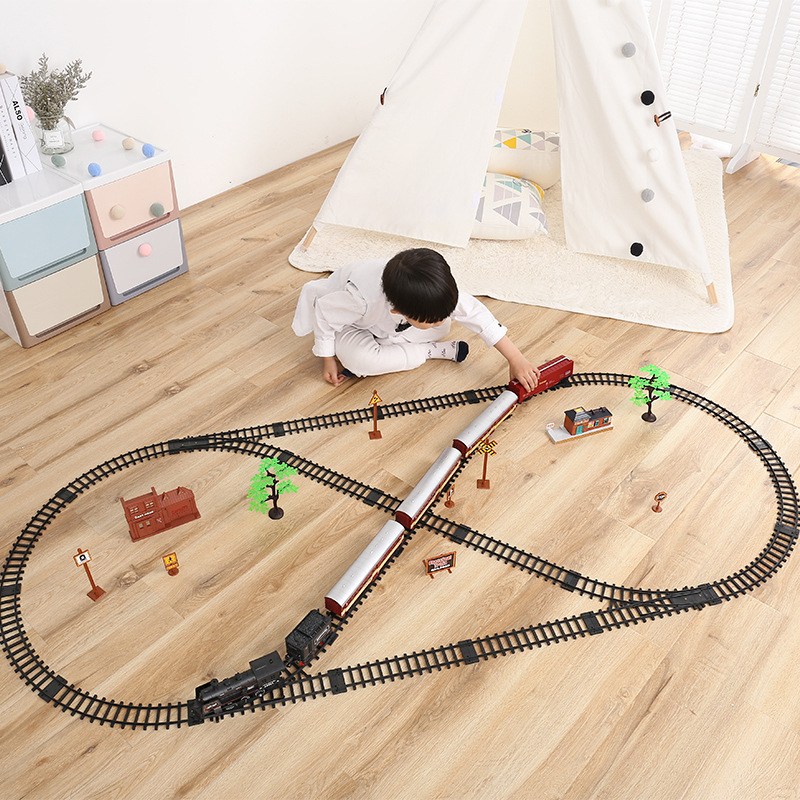 Simulation Electric Track Classical Model Toy Retro Steam High-Speed Rail Train Boy Novelty Stall Toy