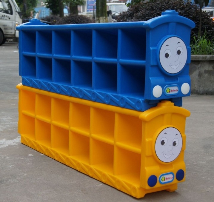 Early Education Center Children's Cartoon Train Plastic Shoe Rack Thomas Shoe Cabinet Simple Multi-Layer Storage Rack Toy Cabinet