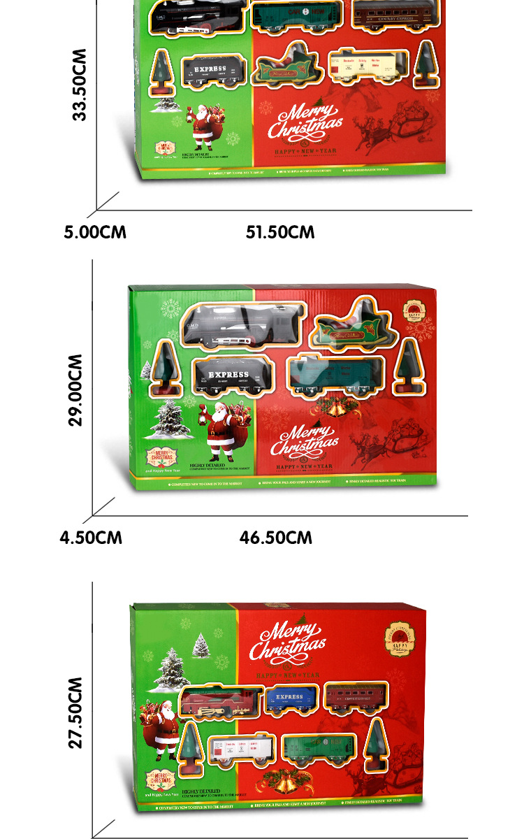 Train Toy Cross-Border Electric Simulation Track Retro Train Santa Claus Suits Children's Van Model Rail Treasure Toy
