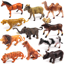 Cross-Border Foreign Trade Assembled Three-Dimensional Dominoes Toy Educational Unit Blocks on Wheels Children's Hot Selling Animal Train Set