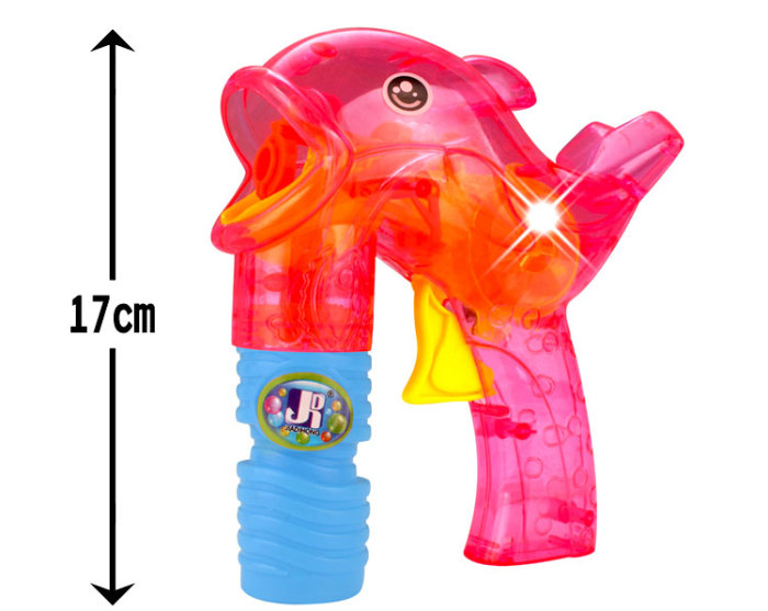 Dolphins modelling children inertial automatic bubble gun with light blow bubble machine Dolphins modelling children inertial automatic bubble gun with light blow bubble machine