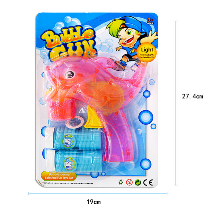 Dolphins modelling children inertial automatic bubble gun with light blow bubble machine Dolphins modelling children inertial automatic bubble gun with light blow bubble machine