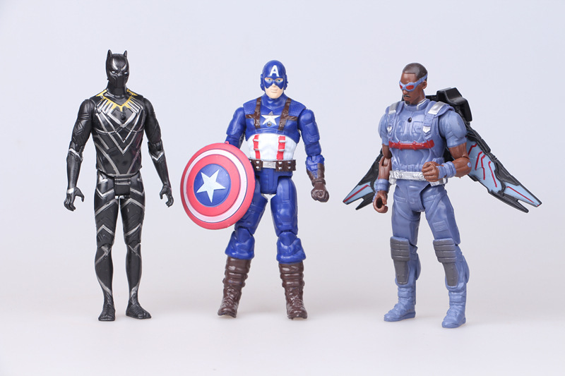 Captain America 3 Civil War 10 Avengers Iron Man Spider-Man Falcon Hand Office Movable Toy Decoration