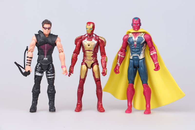 Captain America 3 Civil War 10 Avengers Iron Man Spider-Man Falcon Hand Office Movable Toy Decoration