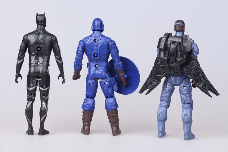 Captain America 3 Civil War 10 Avengers Iron Man Spider-Man Falcon Hand Office Movable Toy Decoration