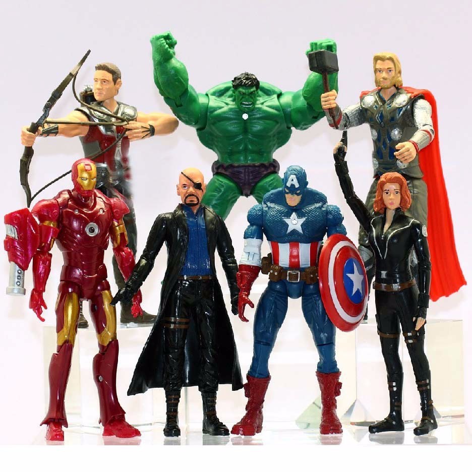 Captain America 3 Civil War 10 Avengers Iron Man Spider-Man Falcon Hand Office Movable Toy Decoration