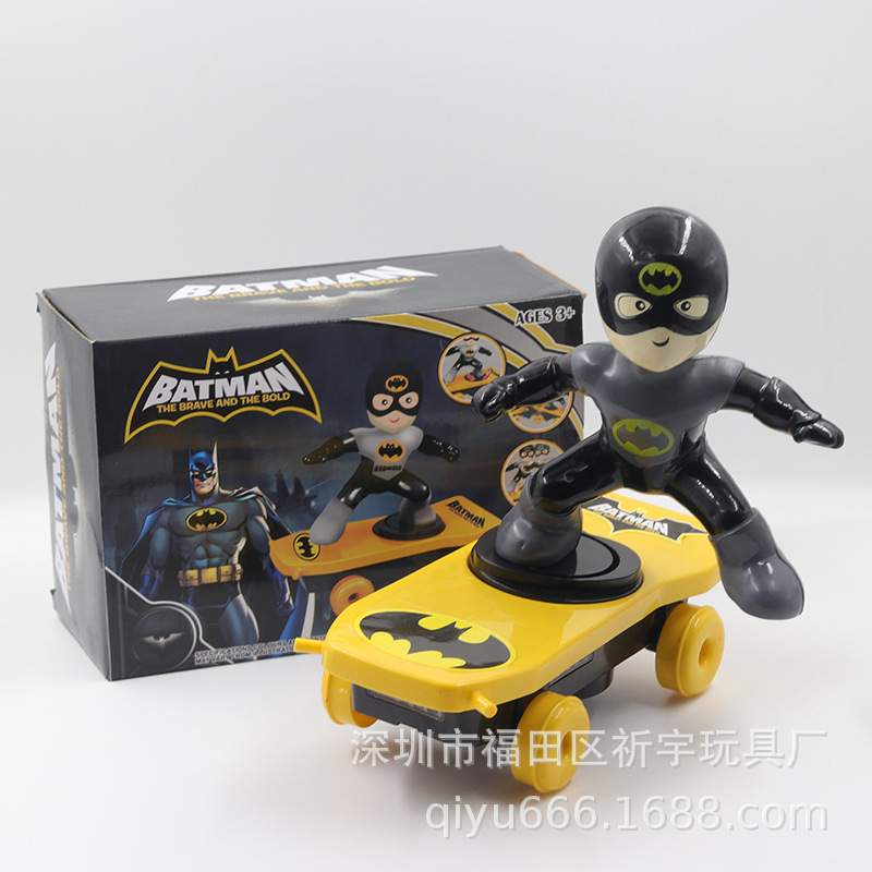 21cm Spider-Man Iron Man Scooter Stunt Rotating Tricycle Tumbling Fall Climb up Electric Toy