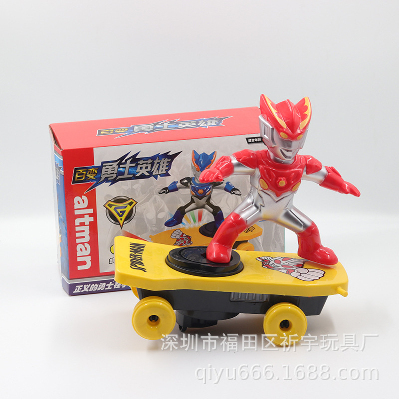 21cm Spider-Man Iron Man Scooter Stunt Rotating Tricycle Tumbling Fall Climb up Electric Toy