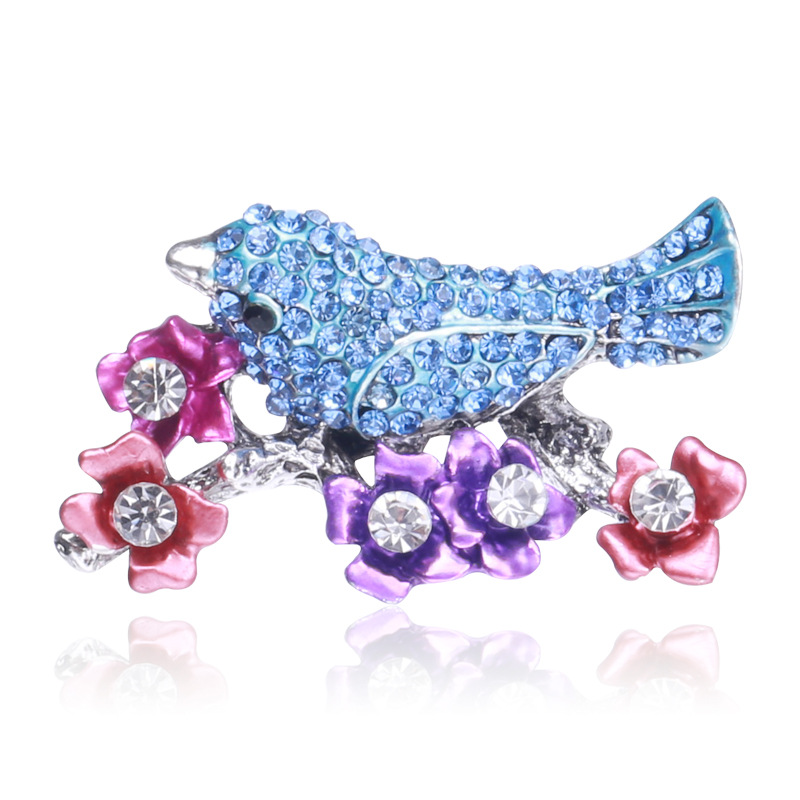 Factory Wholesale Europe and America Creative Animal Corsage Bird over Crystal Brooch Cross-Border Foreign Trade Clothing Accessories Pin Factory Wholesale Europe and America Creative Animal Corsage Bird over Crystal Brooch Cross-Border Foreign Trade Clothing Accessories Pin