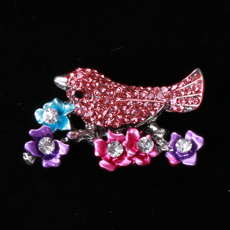 Factory Wholesale Europe and America Creative Animal Corsage Bird over Crystal Brooch Cross-Border Foreign Trade Clothing Accessories Pin Factory Wholesale Europe and America Creative Animal Corsage Bird over Crystal Brooch Cross-Border Foreign Trade Clothing Accessories Pin
