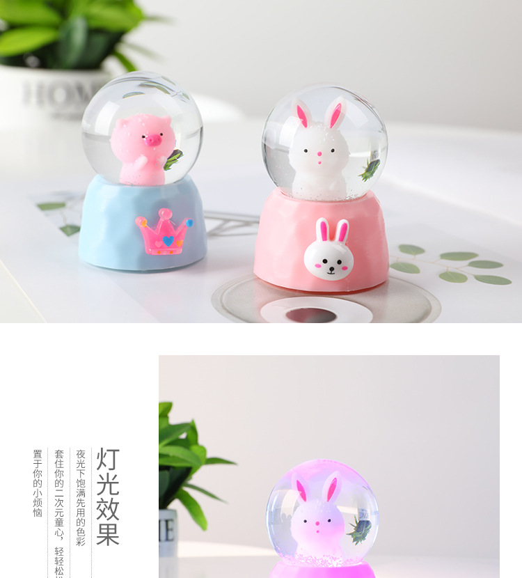 Cartoon Animal Pig Cute Rabbit Crystal Ball Decoration Student Couple Birthday Festival Craft Gift Crystal Animal Cartoon Animal Pig Cute Rabbit Crystal Ball Decoration Student Couple Birthday Festival Craft Gift Crystal Animal