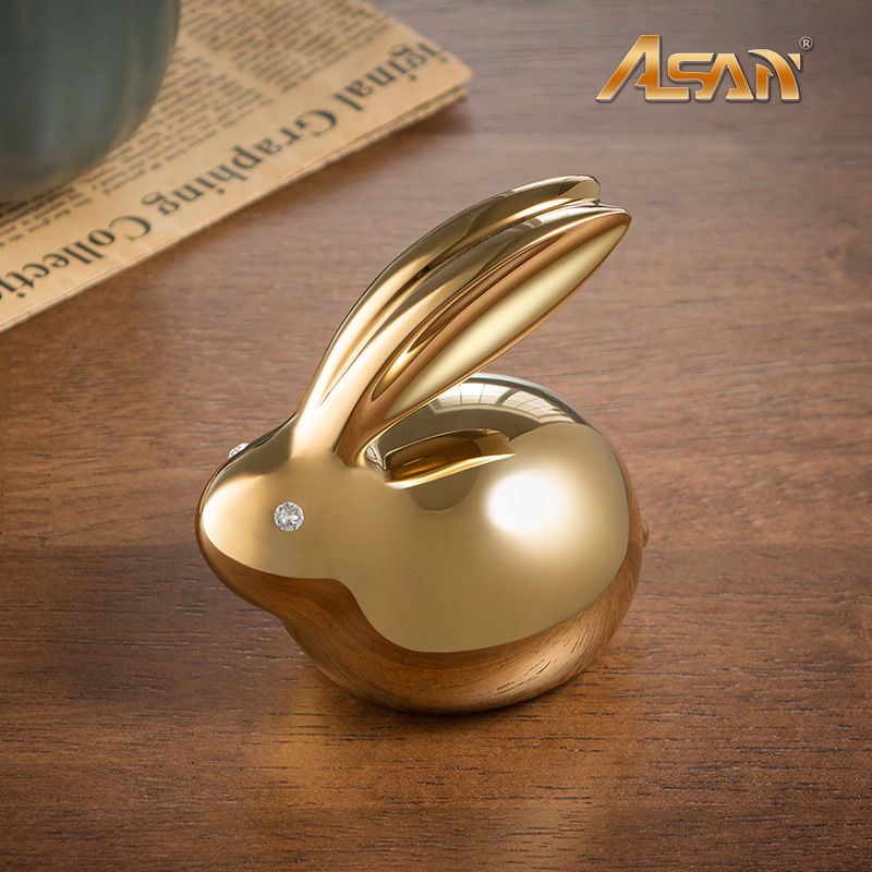 Factory Direct Sales Crystal Copper Rabbit Brass Decoration Crafts Rabbit Zodiac Cute Crystal Animal