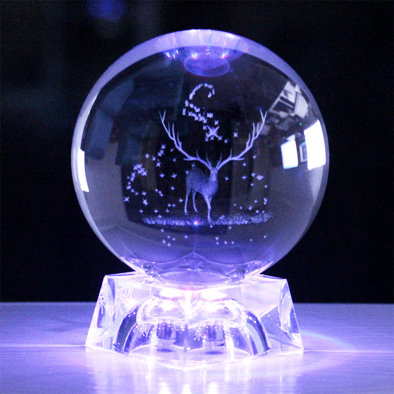 Ball Solar System Starry Sky Creative Home Furnishings Ornaments Glass Ball Luminous Music Box Crafts Crystal Animal