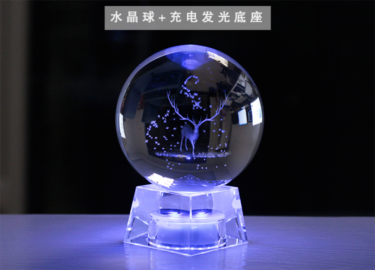 Ball Solar System Starry Sky Creative Home Furnishings Ornaments Glass Ball Luminous Music Box Crafts Crystal Animal
