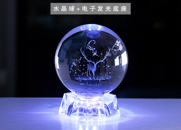 Ball Solar System Starry Sky Creative Home Furnishings Ornaments Glass Ball Luminous Music Box Crafts Crystal Animal