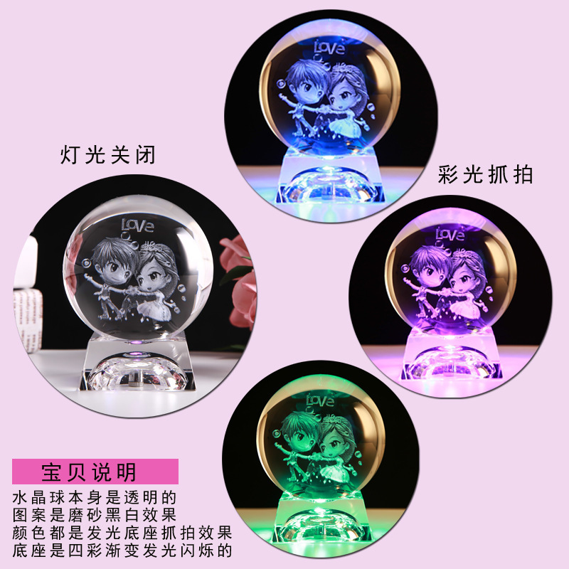 Ball Solar System Starry Sky Creative Home Furnishings Ornaments Glass Ball Luminous Music Box Crafts Crystal Animal