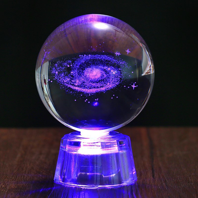 Ball Solar System Starry Sky Creative Home Furnishings Ornaments Glass Ball Luminous Music Box Crafts Crystal Animal