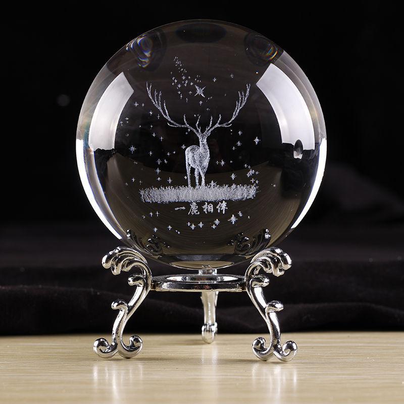 Ball Solar System Starry Sky Creative Home Furnishings Ornaments Glass Ball Luminous Music Box Crafts Crystal Animal