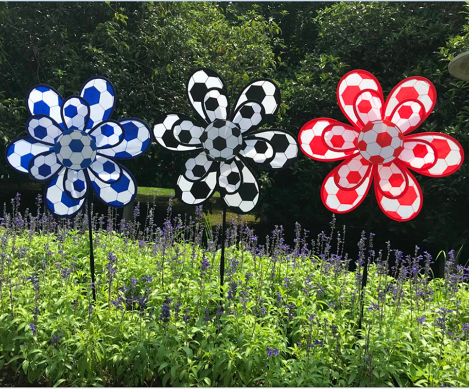 Factory Direct Sales Double-Layer Fabric Football Windmill Children's Toys Wholesale Outdoor Park Sales WeChat Promotion