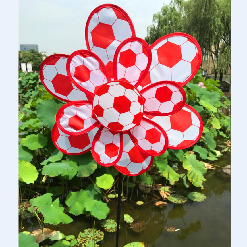 Factory Direct Sales Double-Layer Fabric Football Windmill Children's Toys Wholesale Outdoor Park Sales WeChat Promotion