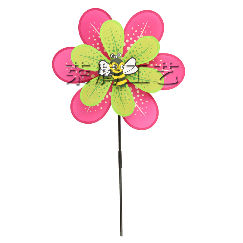 Factory Direct Sales Children's Toy Double-Layer Cloth Windmill Colorful Windmill Children's Park Kindergarten Decorating Windmill
