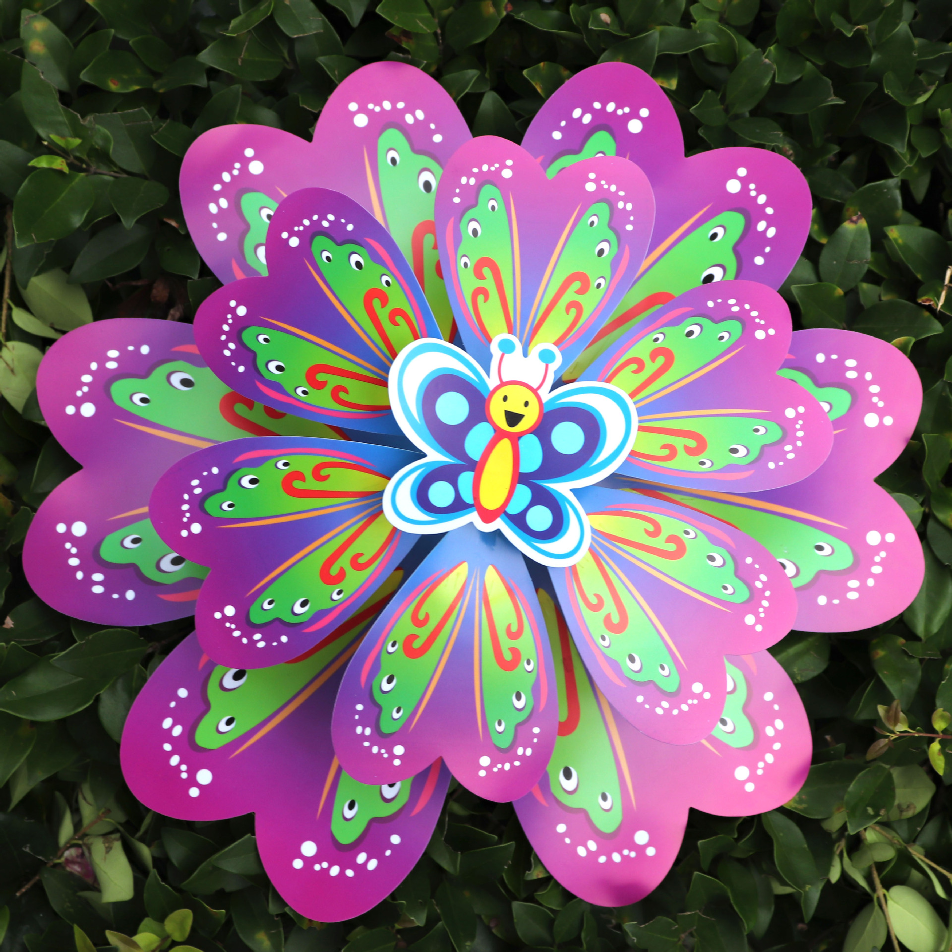 38cm Traditional Big Windmill Children&#039;s Toys Hot Sale Cartoon Pattern Bee Butterfly Windmill Windmill Festival Decorating Windmill
