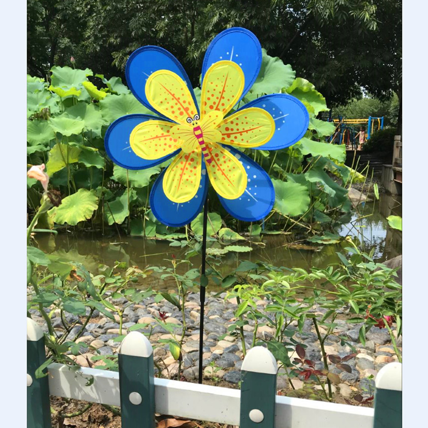 Six-Color Double-Layer Windmill Double-Layer Sequined Windmill Outdoor Rural Windmill Kindergarten Decoration Hot Sale Wholesale