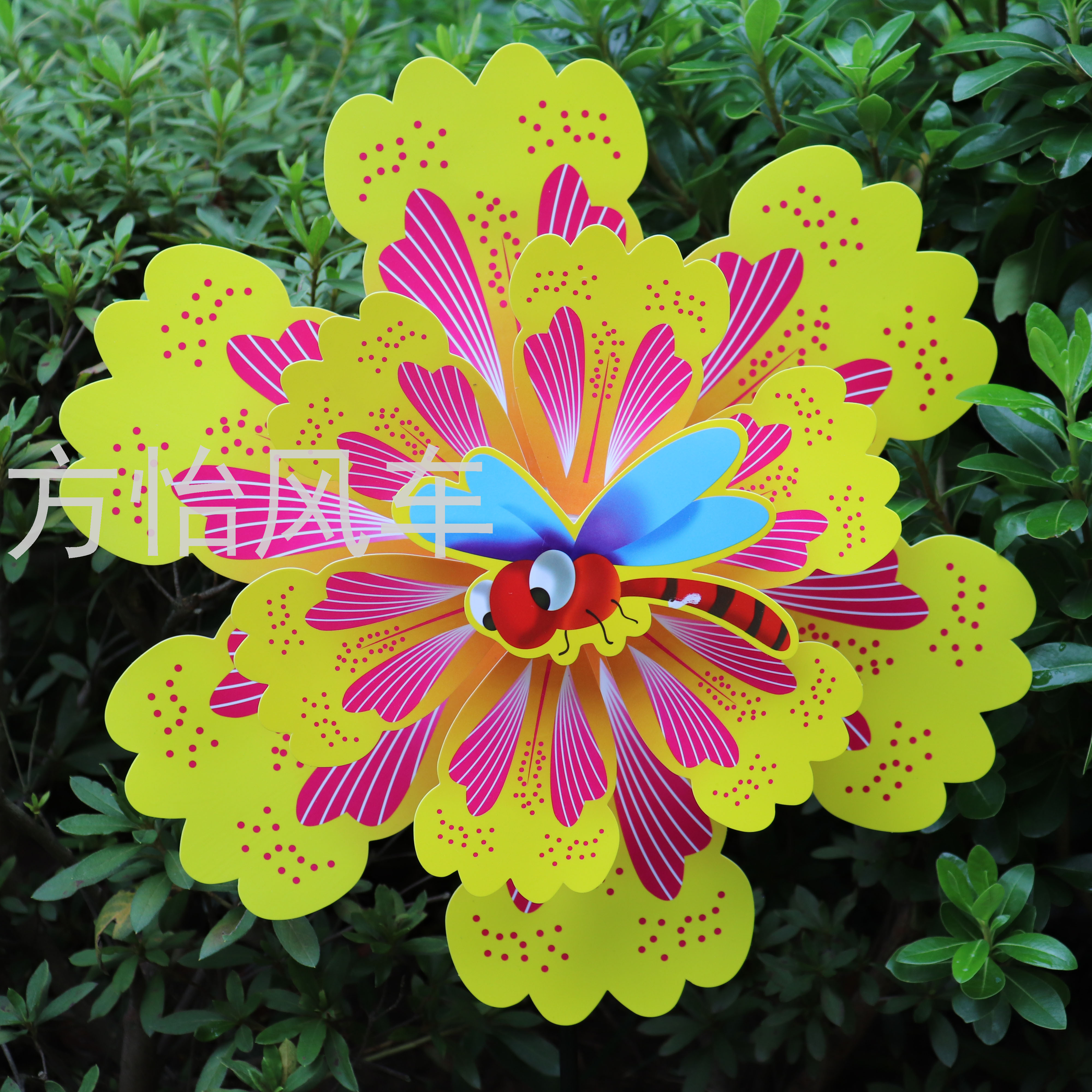Double Layer Colorized Butterfly Bee Dragonfly Traditional Big Windmill Toy Scenic Spot Park Stall Wholesale Advertising Building