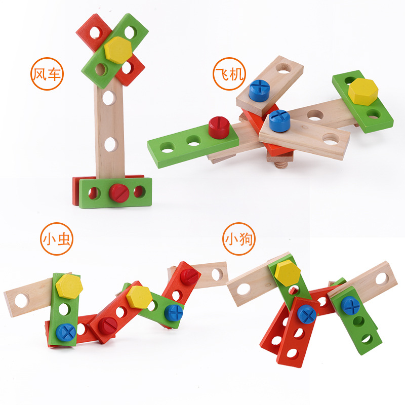 DIY Portable Educational Simulation Wooden Children Play House Toy Set Boy Repair Intelligence Toolbox