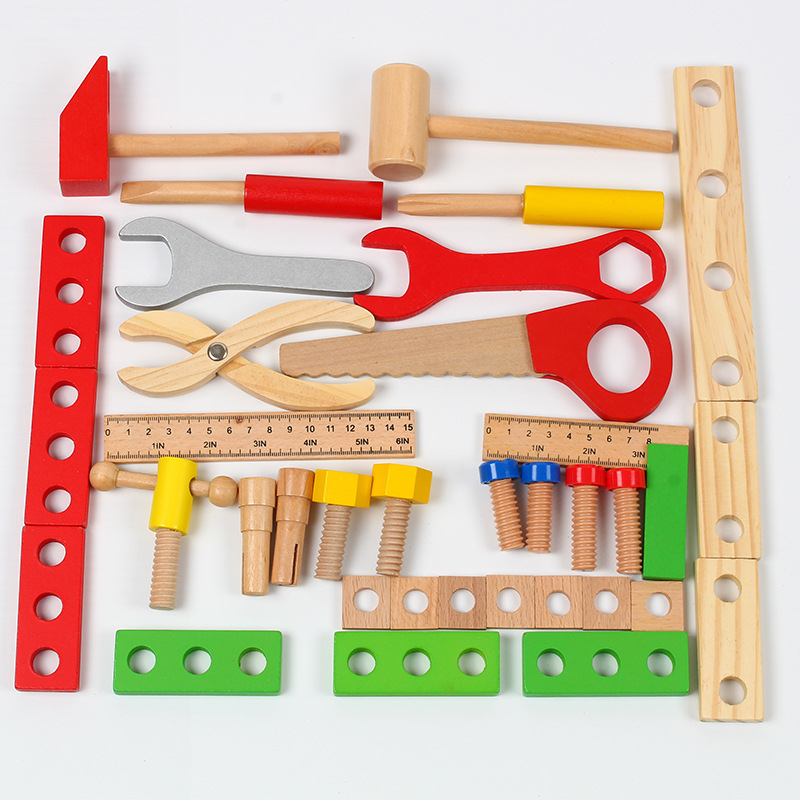 DIY Portable Educational Simulation Wooden Children Play House Toy Set Boy Repair Intelligence Toolbox