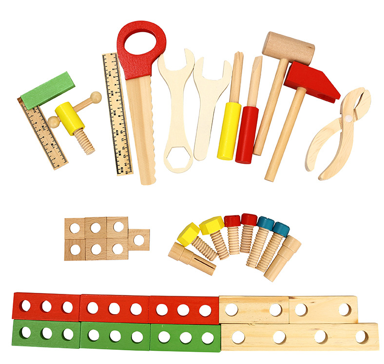 DIY Portable Educational Simulation Wooden Children Play House Toy Set Boy Repair Intelligence Toolbox
