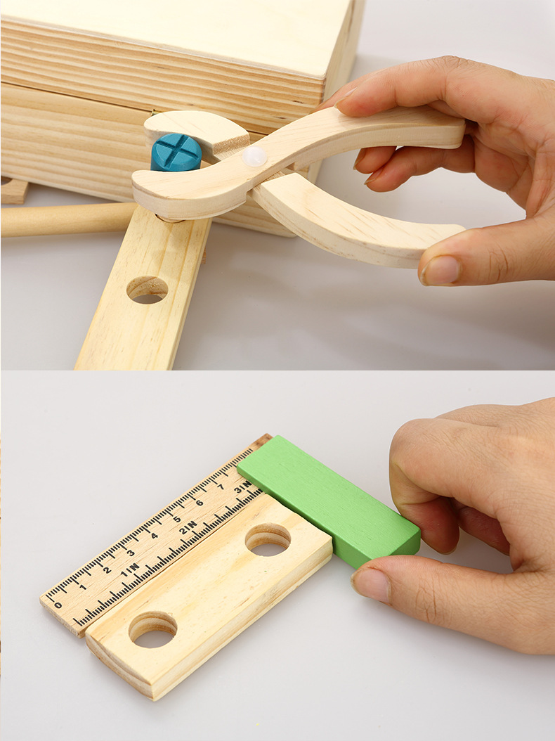 DIY Portable Educational Simulation Wooden Children Play House Toy Set Boy Repair Intelligence Toolbox