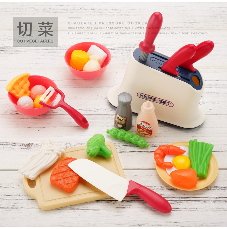 Children Play House Kitchen Birthday Gift Set Barbecue Stove Hot Pot Toy Girl 3 Years Old 4 Baby New Year Cooking