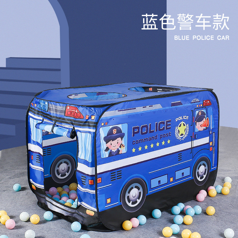 Children&#039;s Tent Police Car Fire Truck Play House Indoor and Outdoor Folding Tent Game House Children Car Tent