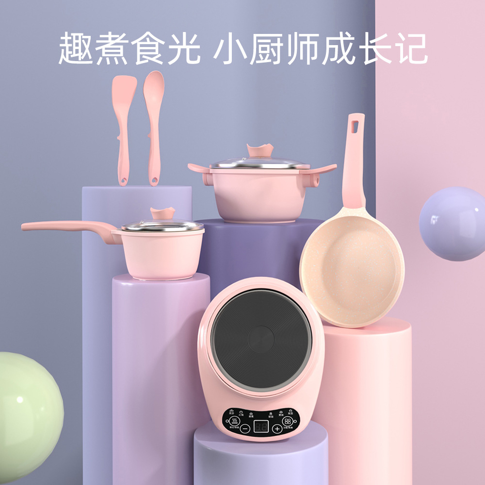 Children&#039;s Mini Kitchen Play House Toy Girl Girls&#039; Birthday Gifts Simulation Hot Pot Cooking Real Cooking Full Set