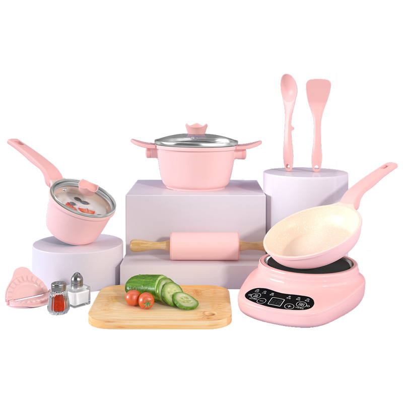 Children&#039;s Mini Kitchen Play House Toy Girl Girls&#039; Birthday Gifts Simulation Hot Pot Cooking Real Cooking Full Set