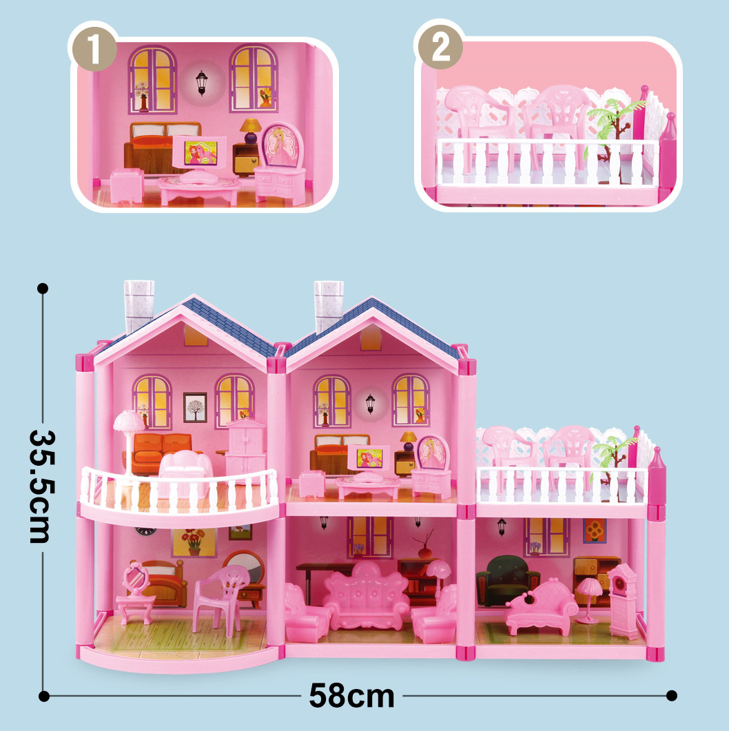 Princess Doll House Play House Toys Girls Girls Girls Girls Big Castle Villa House Children&#039;s Birthday Gifts