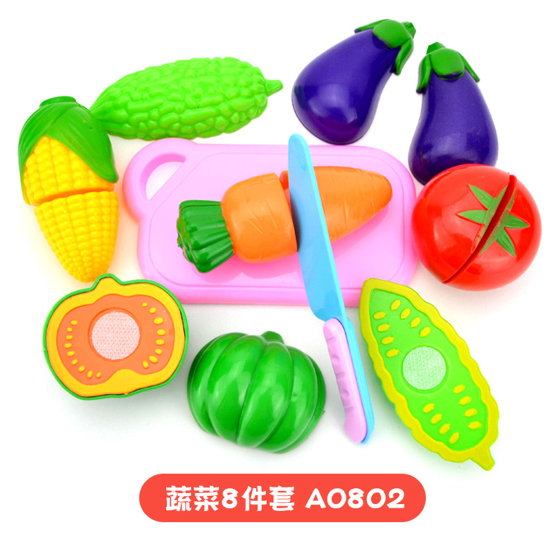 Cross-Border Hot Sale Children Play House Girl Simulation Kitchen Cooking Kitchenware Fruit Cut Girls&#039; Toys Set