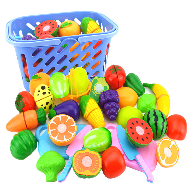 Cross-Border Hot Sale Children Play House Girl Simulation Kitchen Cooking Kitchenware Fruit Cut Girls&#039; Toys Set