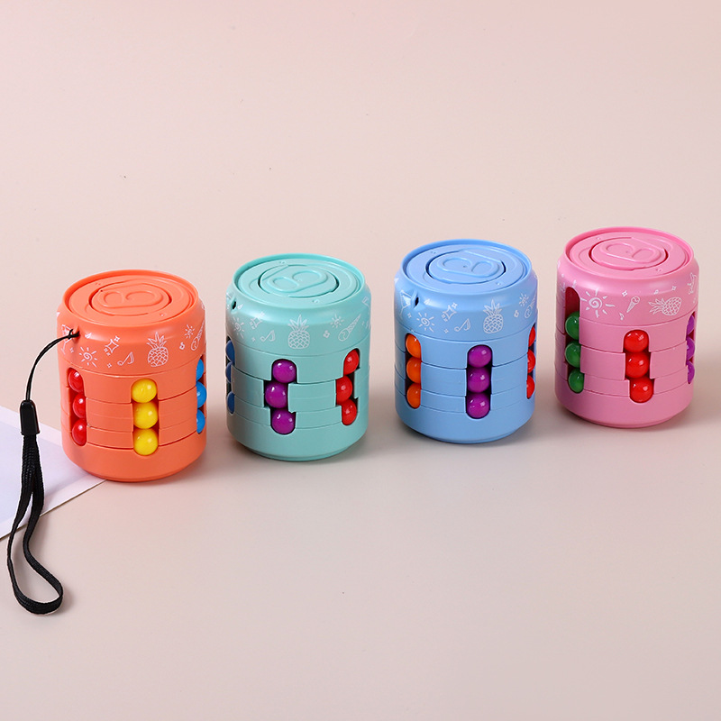 Cans Rubik&#039;s Cube Gyro Third-Order Beginner Small Magic Bean O-Shaped Children Primary School Student Intellectual Power Development Toy