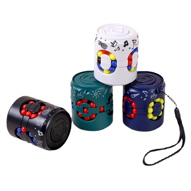 Cans Rubik&#039;s Cube Gyro Third-Order Beginner Small Magic Bean O-Shaped Children Primary School Student Intellectual Power Development Toy