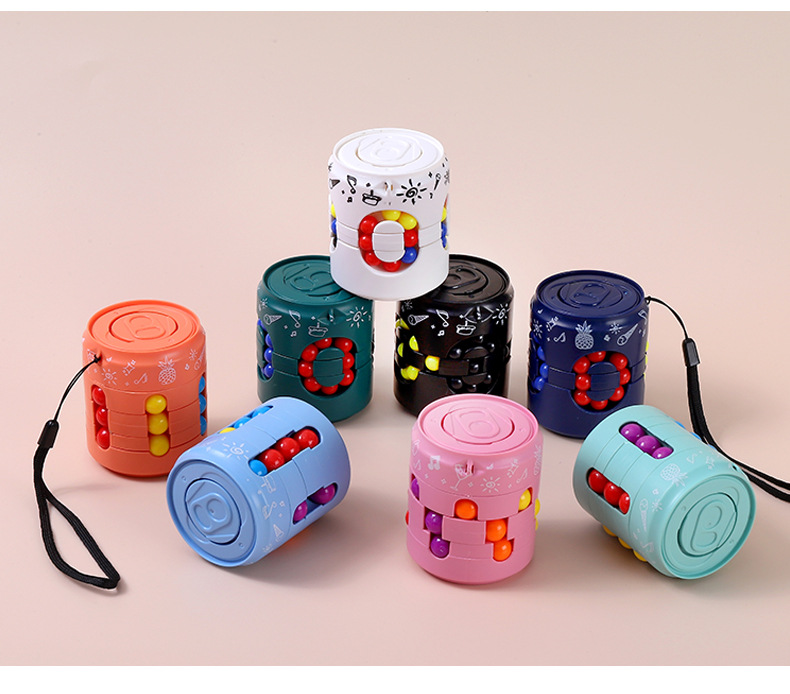 Cans Rubik's Cube Gyro Third-Order Beginner Small Magic Bean O-Shaped Children Primary School Student Intellectual Power Development Toy Cans Rubik's Cube Gyro Third-Order Beginner Small Magic Bean O-Shaped Children Primary School Student Intellectual Power Development Toy