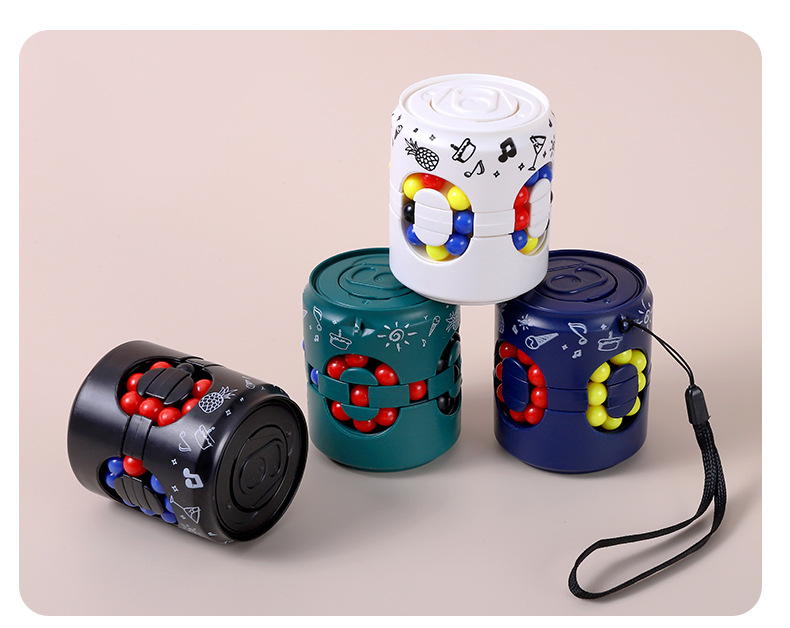Cans Rubik's Cube Gyro Third-Order Beginner Small Magic Bean O-Shaped Children Primary School Student Intellectual Power Development Toy Cans Rubik's Cube Gyro Third-Order Beginner Small Magic Bean O-Shaped Children Primary School Student Intellectual Power Development Toy