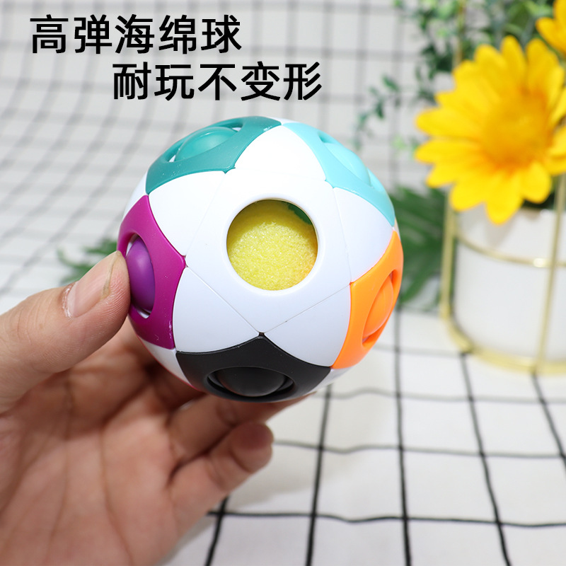 Cross-Border Amazon Decompression Football Rainbow Ball Cube 12-Hole Intelligence Toy Stress Relief Ball Magic Ball Small Toy