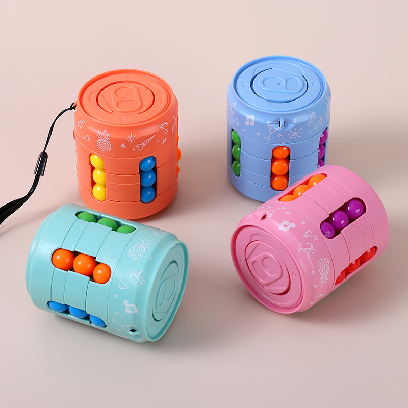 Cans Rubik&#039;s Cube Gyro Third-Order Beginner Small Magic Bean O-Shaped Children Primary School Student Intellectual Power Development Toy
