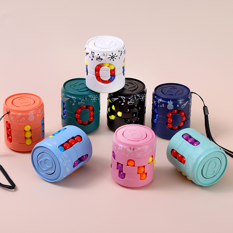 Cans Rubik&#039;s Cube Gyro Third-Order Beginner Small Magic Bean O-Shaped Children Primary School Student Intellectual Power Development Toy