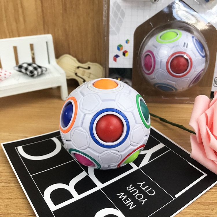 Wholesale Children&#039;s Rainbow Ball Cube 12-Hole Decompression Intelligence Toy Decompression Magic Ball Activity Gift Customization