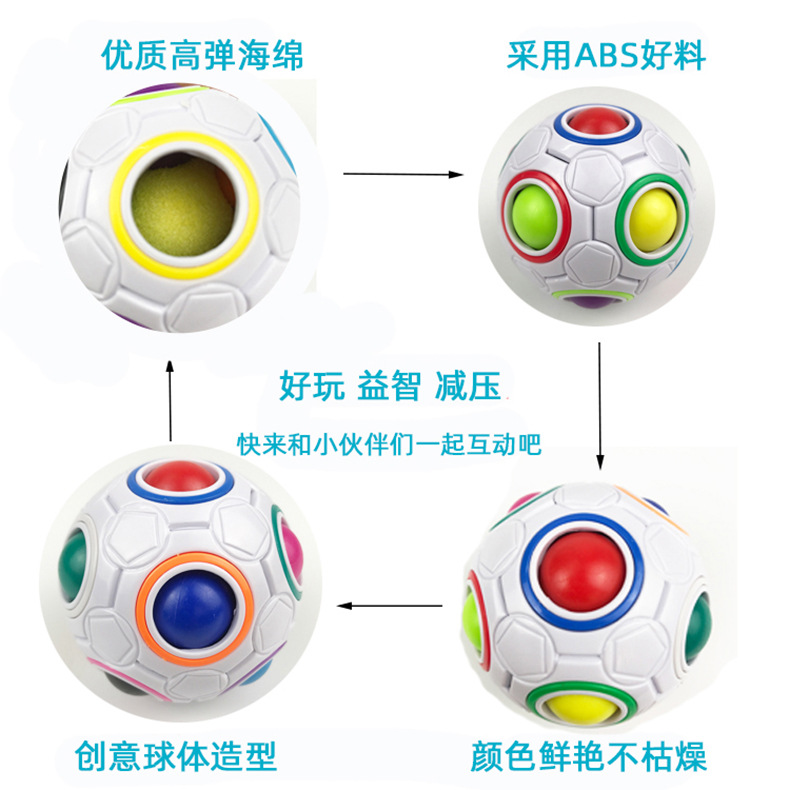 Wholesale Children's Rainbow Ball Cube 12-Hole Decompression Intelligence Toy Decompression Magic Ball Activity Gift Customization