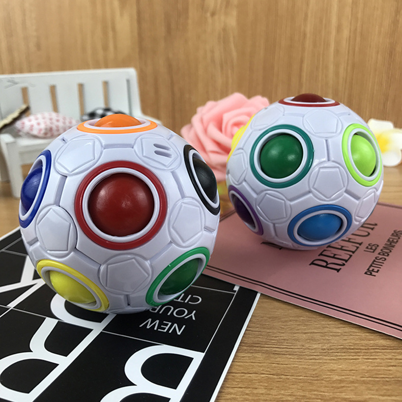 Wholesale Children's Rainbow Ball Cube 12-Hole Decompression Intelligence Toy Decompression Magic Ball Activity Gift Customization